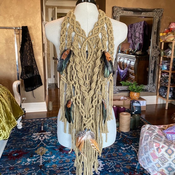 Handmade Macrame Crochet Headband Festival GoodVibeGoda - Picture 7 of 11